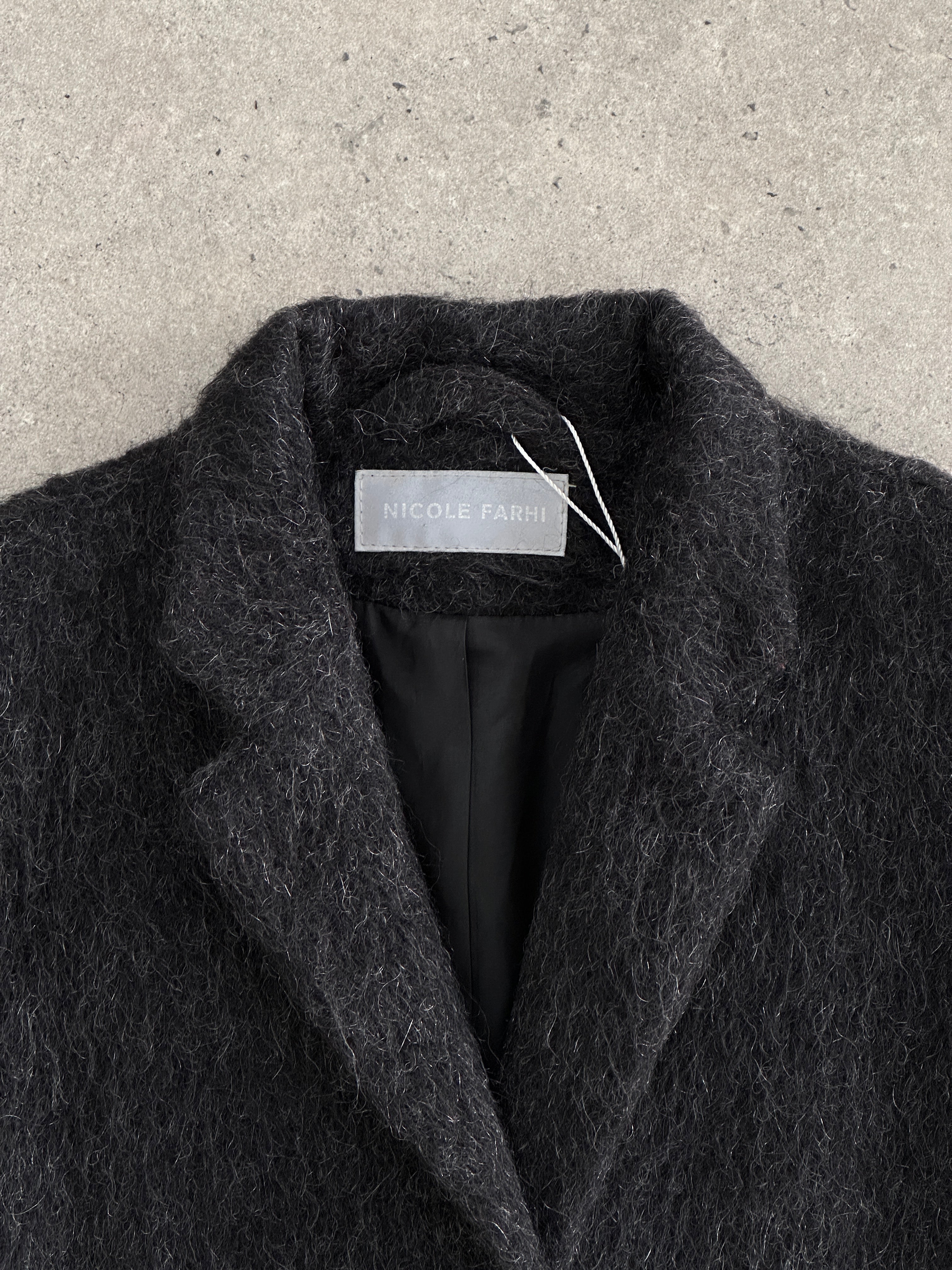 Nicole Fahri Fuzzy Alpaca Wool Single Breasted Coat - M - SYLK