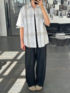 Yves Saint Laurent 1990s Cotton Check Short Sleeve Logo Shirt - XL - SYLK