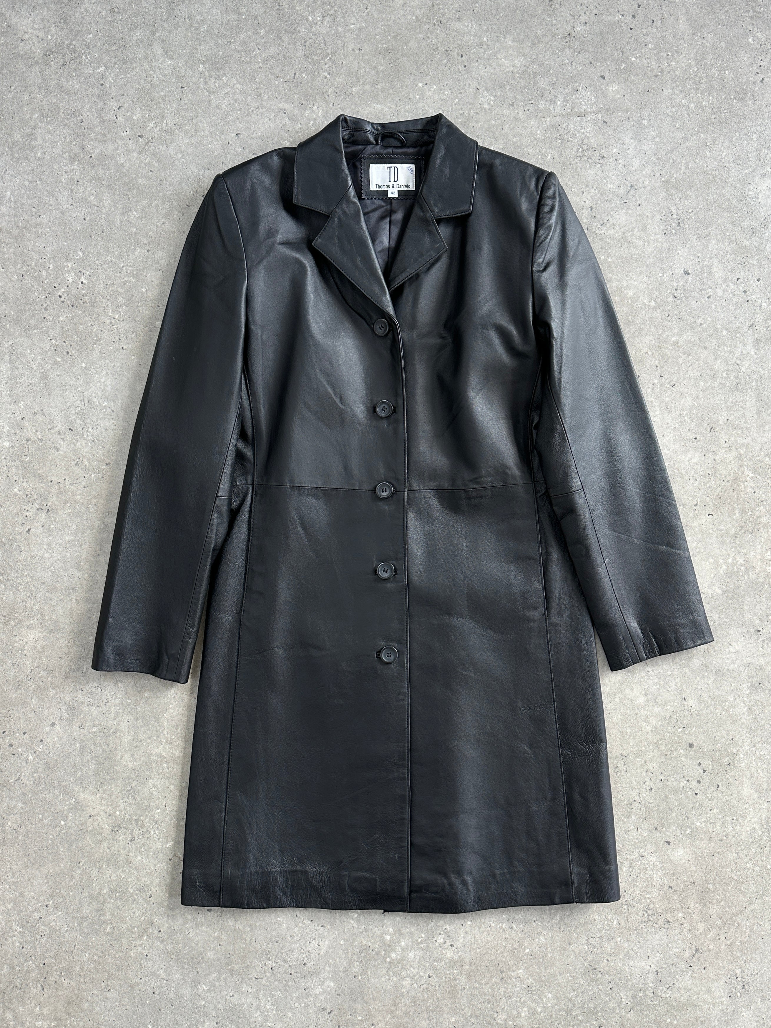 Vintage Leather Trench Coat - M - SYLK