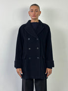 Marella Virgin Wool Cashmere Double Breasted Coat - L - SYLK