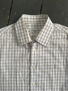 Yves Saint Laurent Check Pure Cotton Logo Shirt - L - SYLK