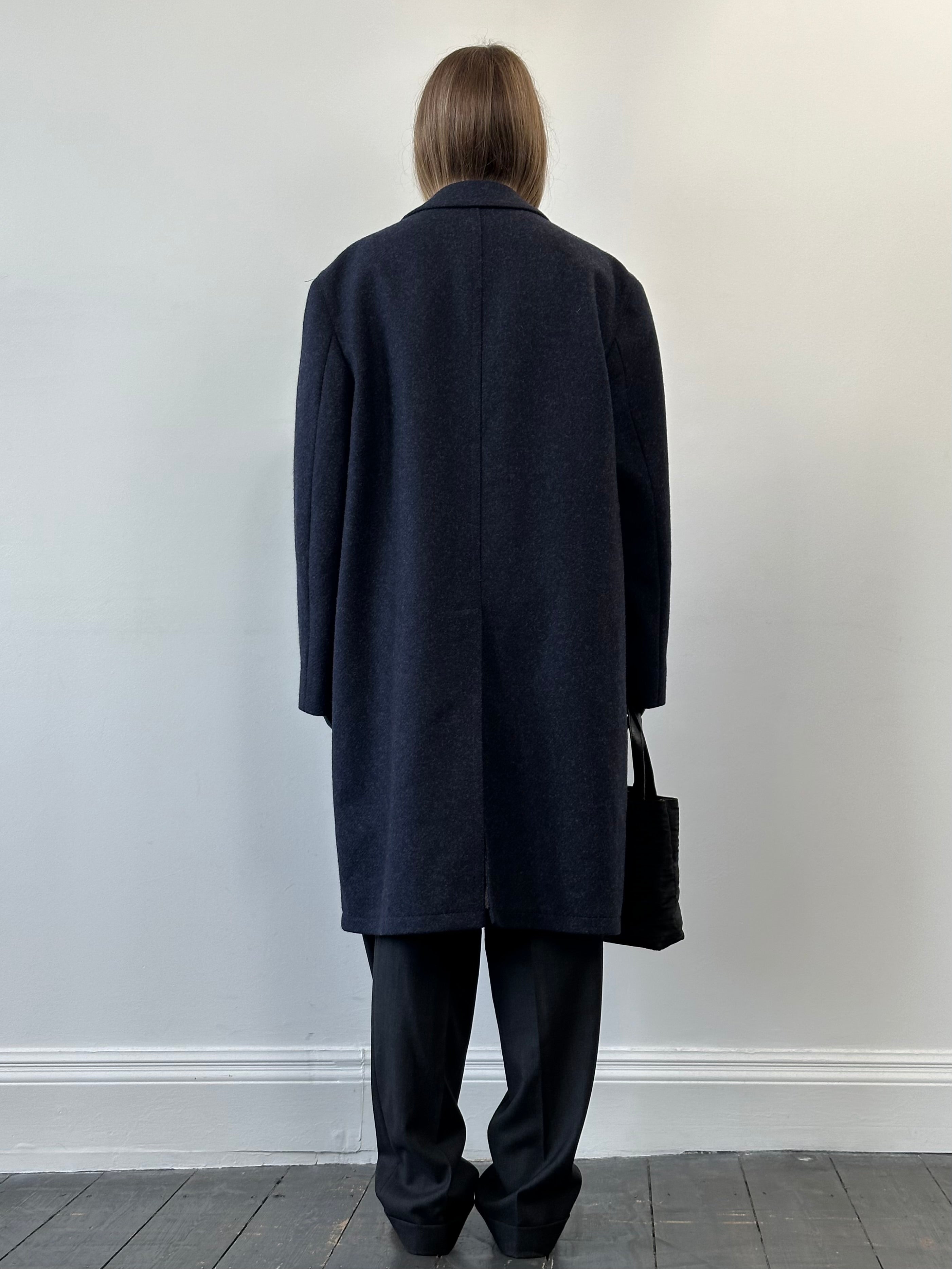 Vintage Pure Wool Single Breasted Concealed Placket Coat - XL/XXL - SYLK