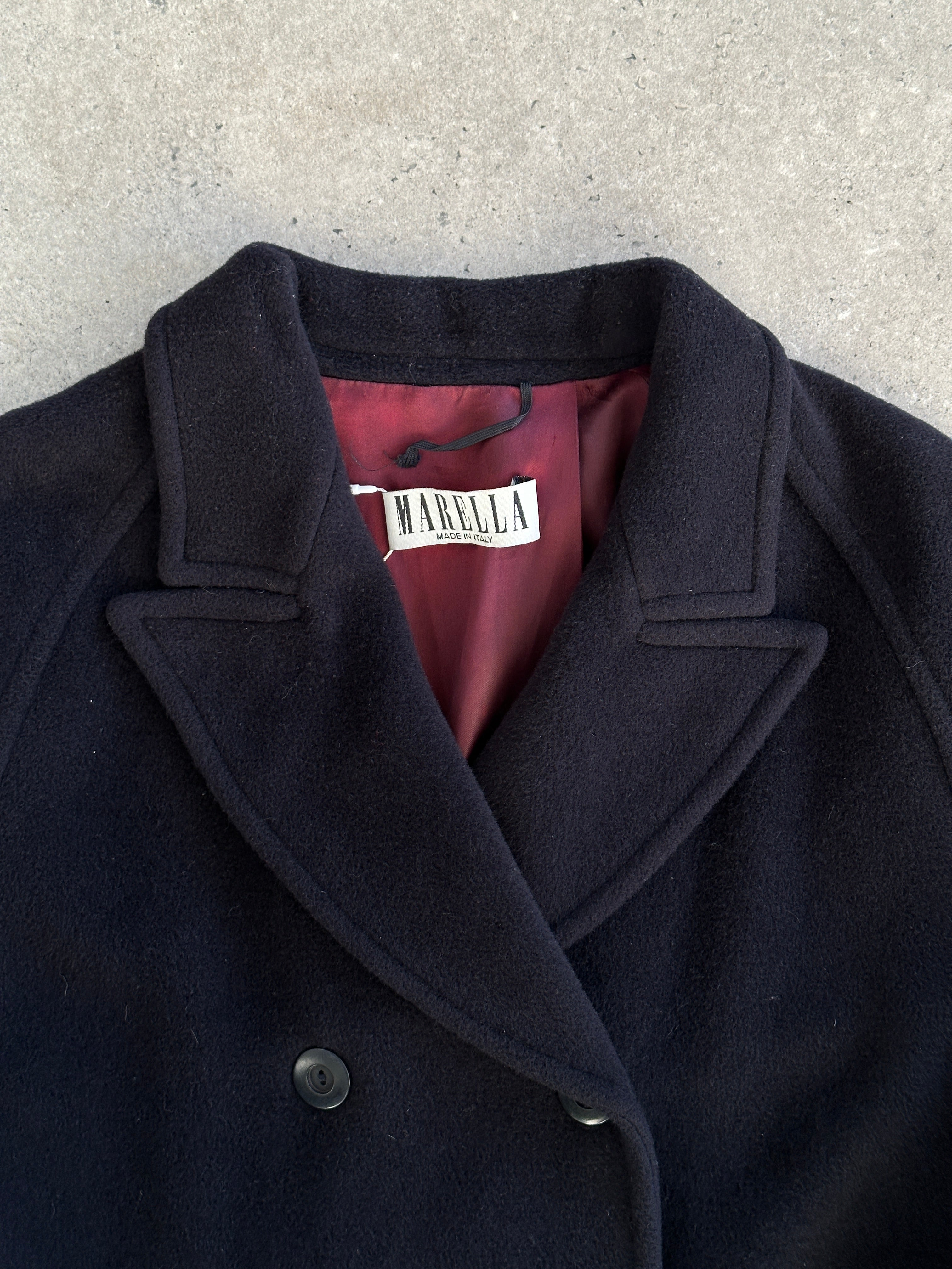 Marella Virgin Wool Cashmere Double Breasted Coat - L - SYLK