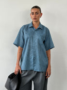 Christian Dior Silk Print Short Sleeve Logo Shirt - L - SYLK