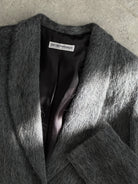 Emporio Armani Fuzzy Wool Mohair Single Breasted Coat - M - SYLK