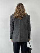 Vintage Brushed Pure Wool Double Breasted Blazer - XL - SYLK