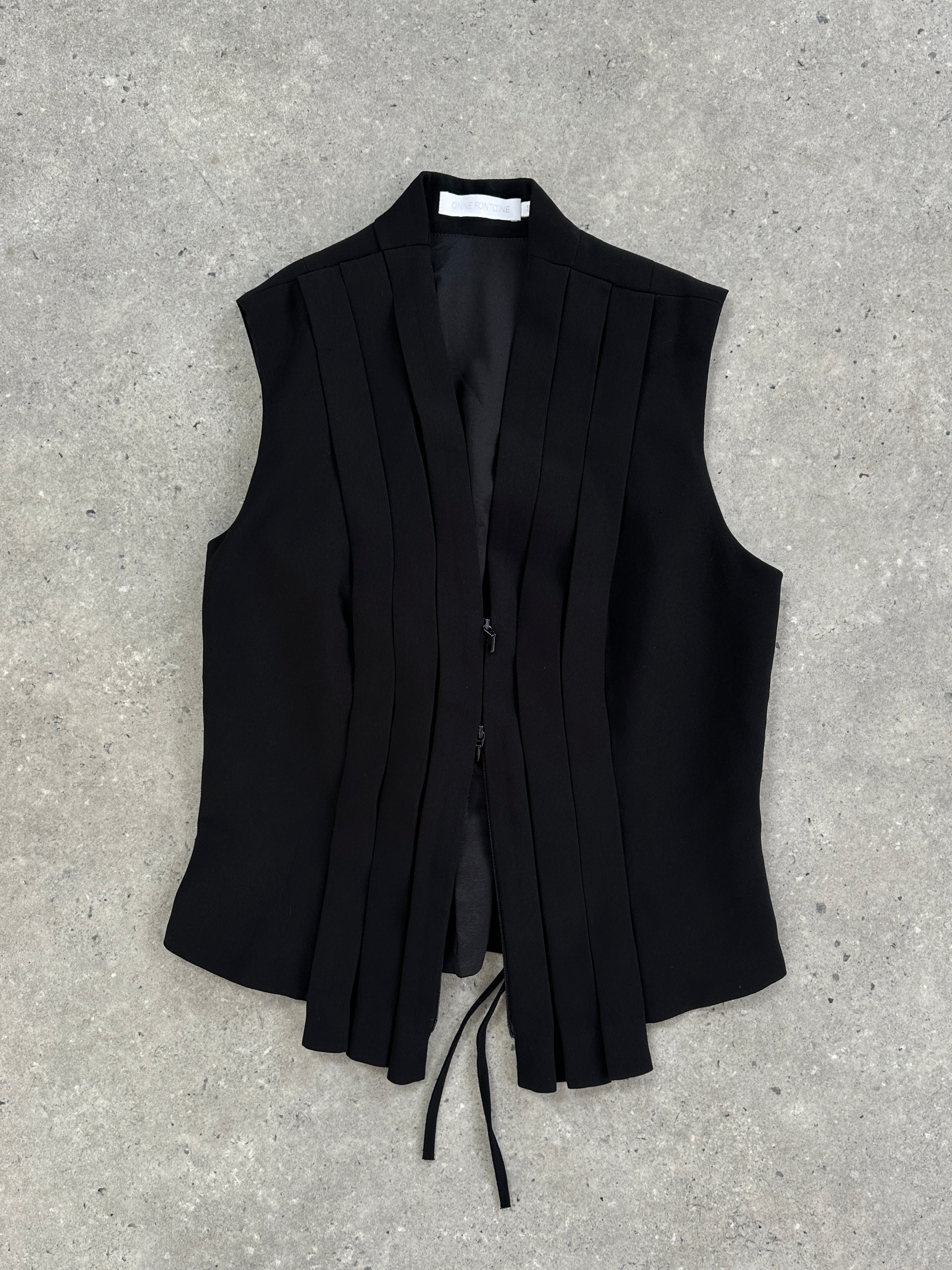Anna Fontaine Corset Back Pleated Waistcoat - M - SYLK