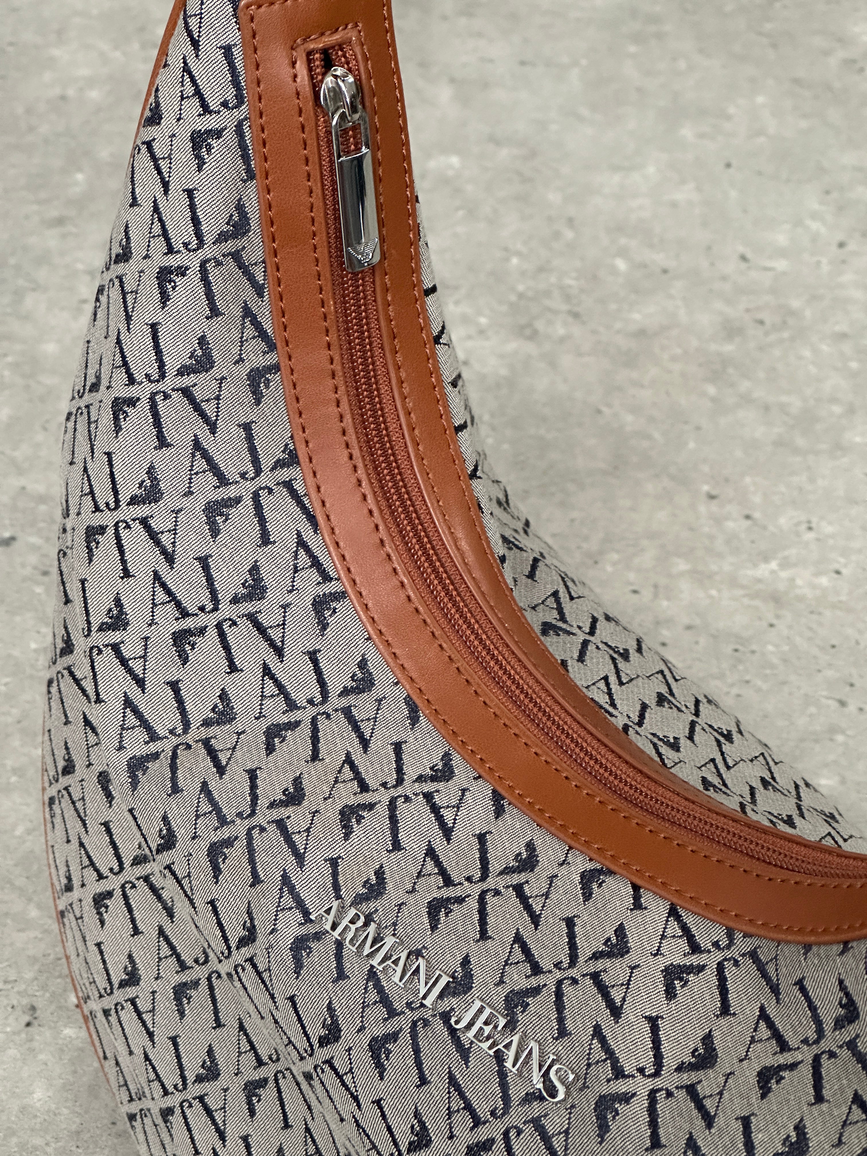 Armani Jeans Monogram Crescent Shoulder Bag - SYLK