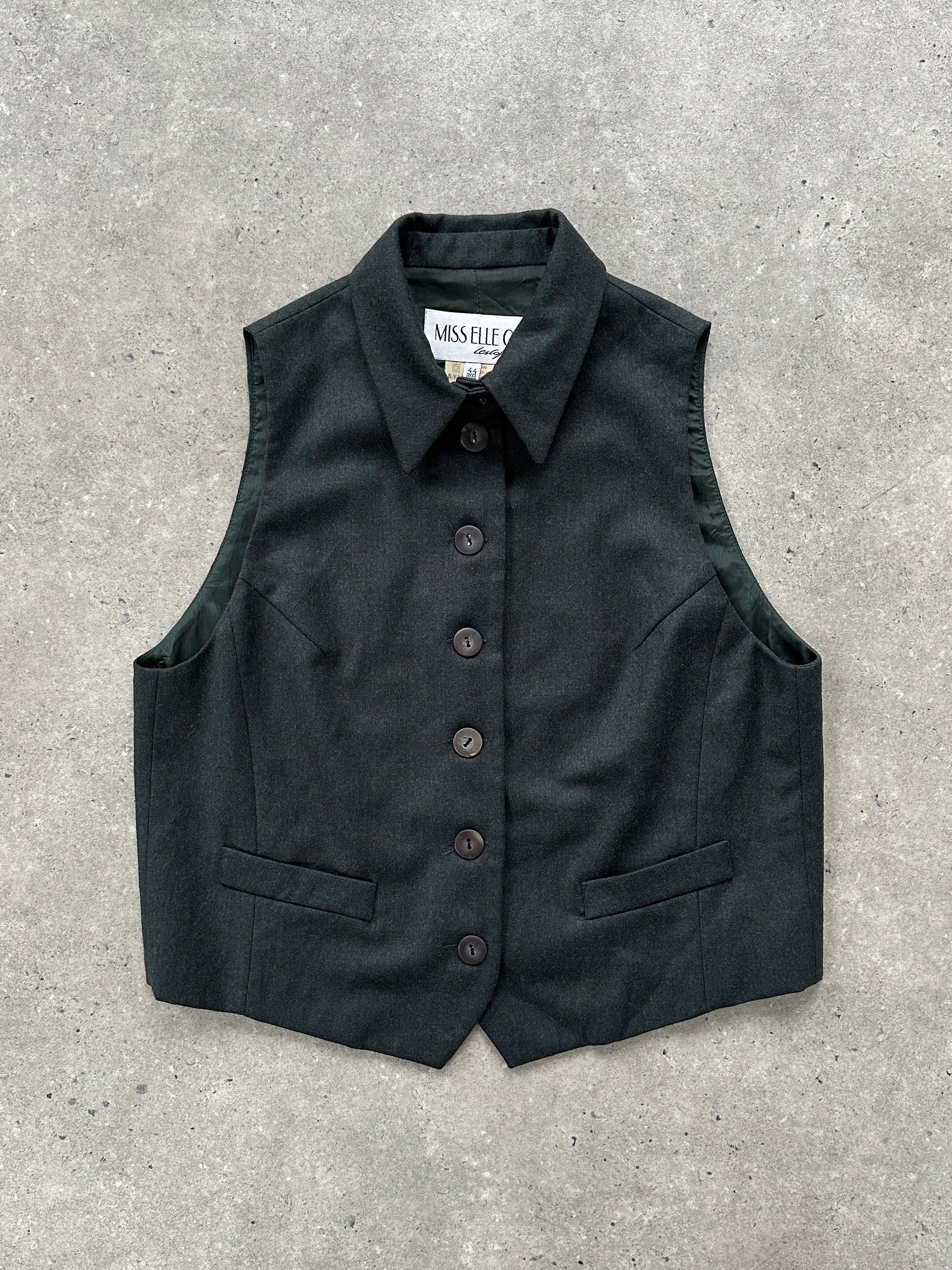 Italian Vintage Pure Wool Waistcoat - M - SYLK