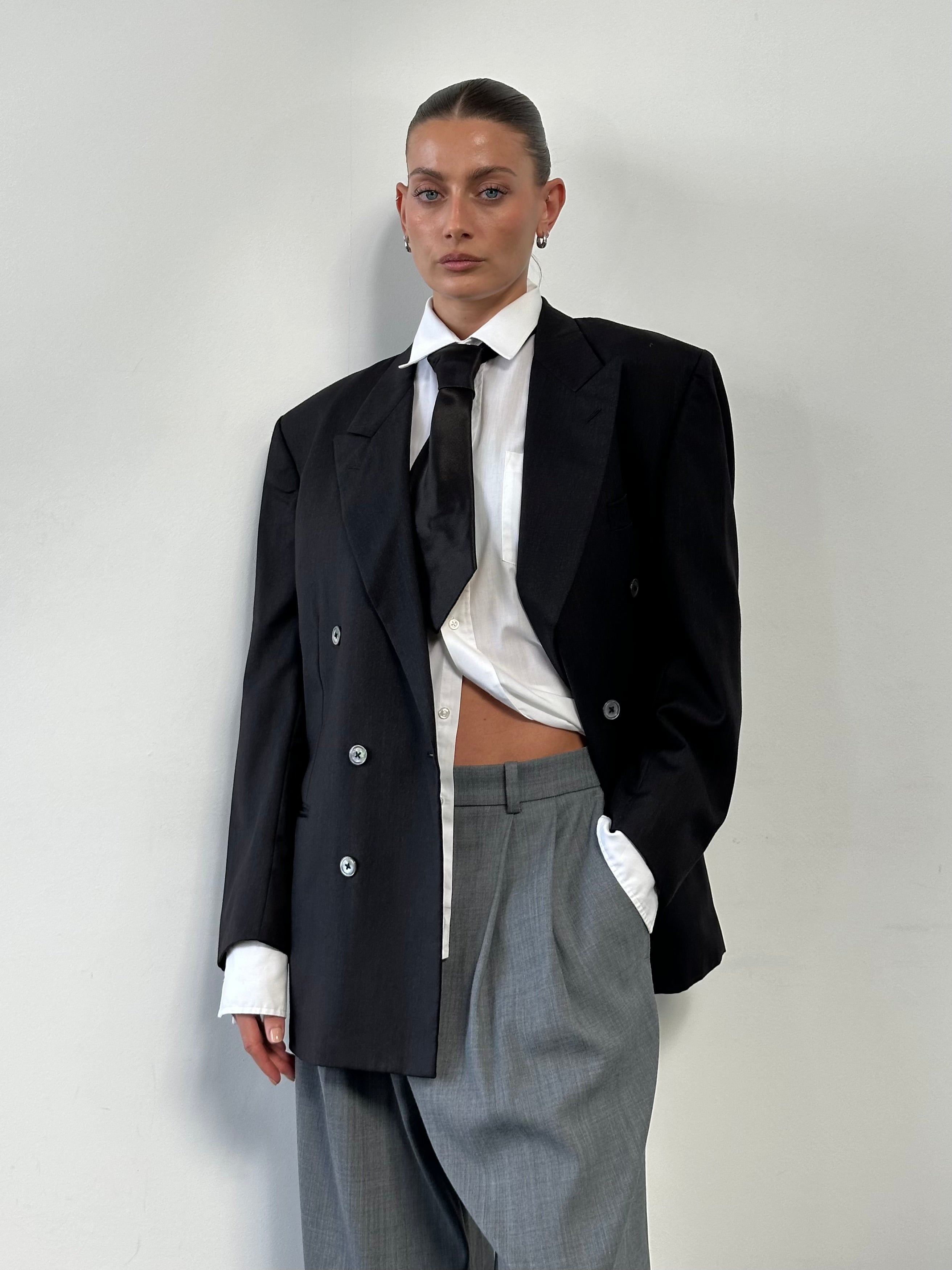 Yves Saint Laurent 80s Wool Double Breasted Blazer - 40R/L - SYLK