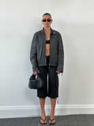 Vintage Distressed Leather Moto Jacket - M/L - SYLK