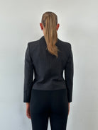 Vintage 80s Minimal Cropped Check Blazer - S - SYLK