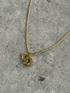 Christian Dior 16” Gold Plated Logo Pendant Necklace - SYLK