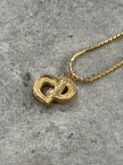 Christian Dior 16” Gold Plated Logo Pendant Necklace - SYLK