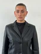 Conbipel Single Breasted Leather Blazer Jacket - M - SYLK