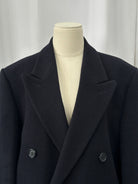 English Vintage 1990s Wool Cashmere Double Breasted Coat - XL - SYLK