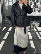 Vintage 90s Belted Leather Jacket - L - SYLK