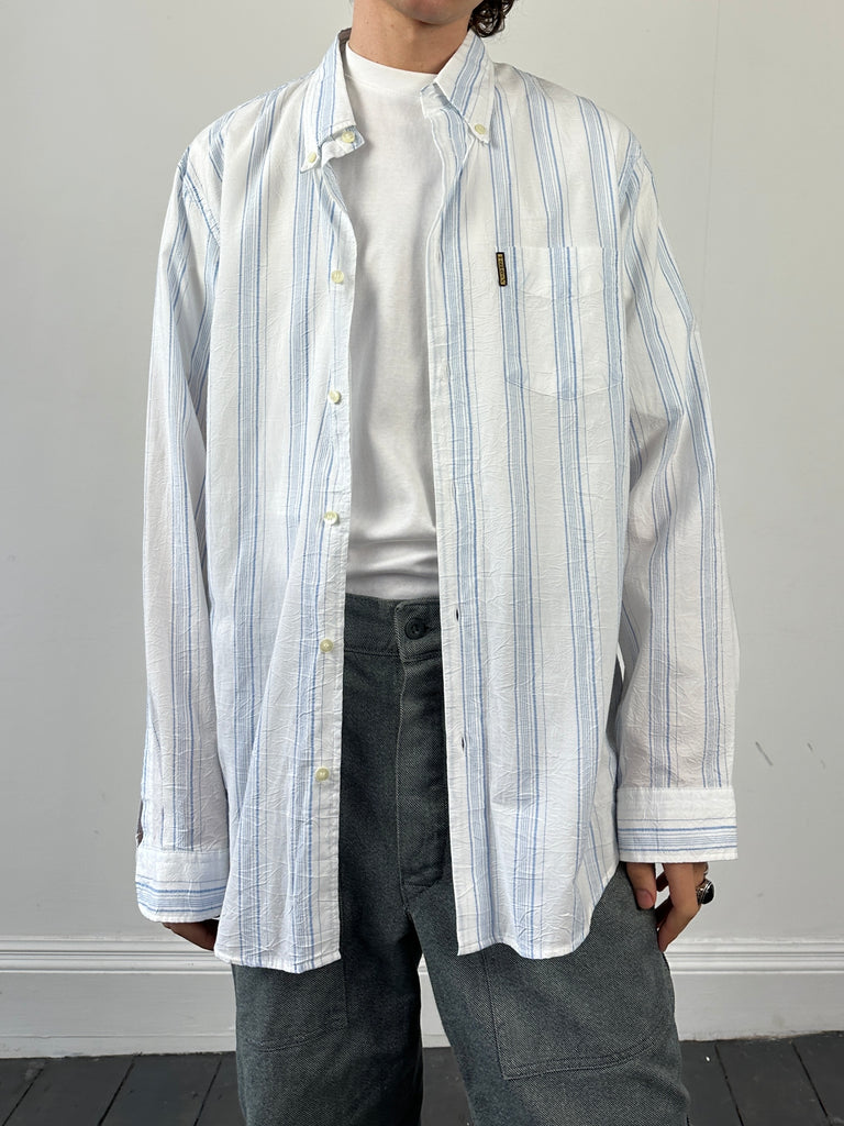 Armani Stripe Crinkle Cotton Shirt - XL - SYLK