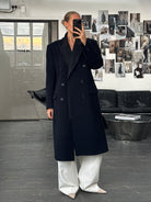 English Vintage 1990s Wool Cashmere Double Breasted Coat - XL - SYLK