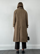Max Mara Pure Wool Fuzzy Concealed Placket Coat - L - SYLK