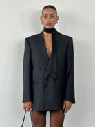 Christian Dior Wool Silk Double Breasted Print Blazer - 40R/L - SYLK