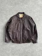 Jaeger 80s Leather Bomber Jacket - XL - SYLK