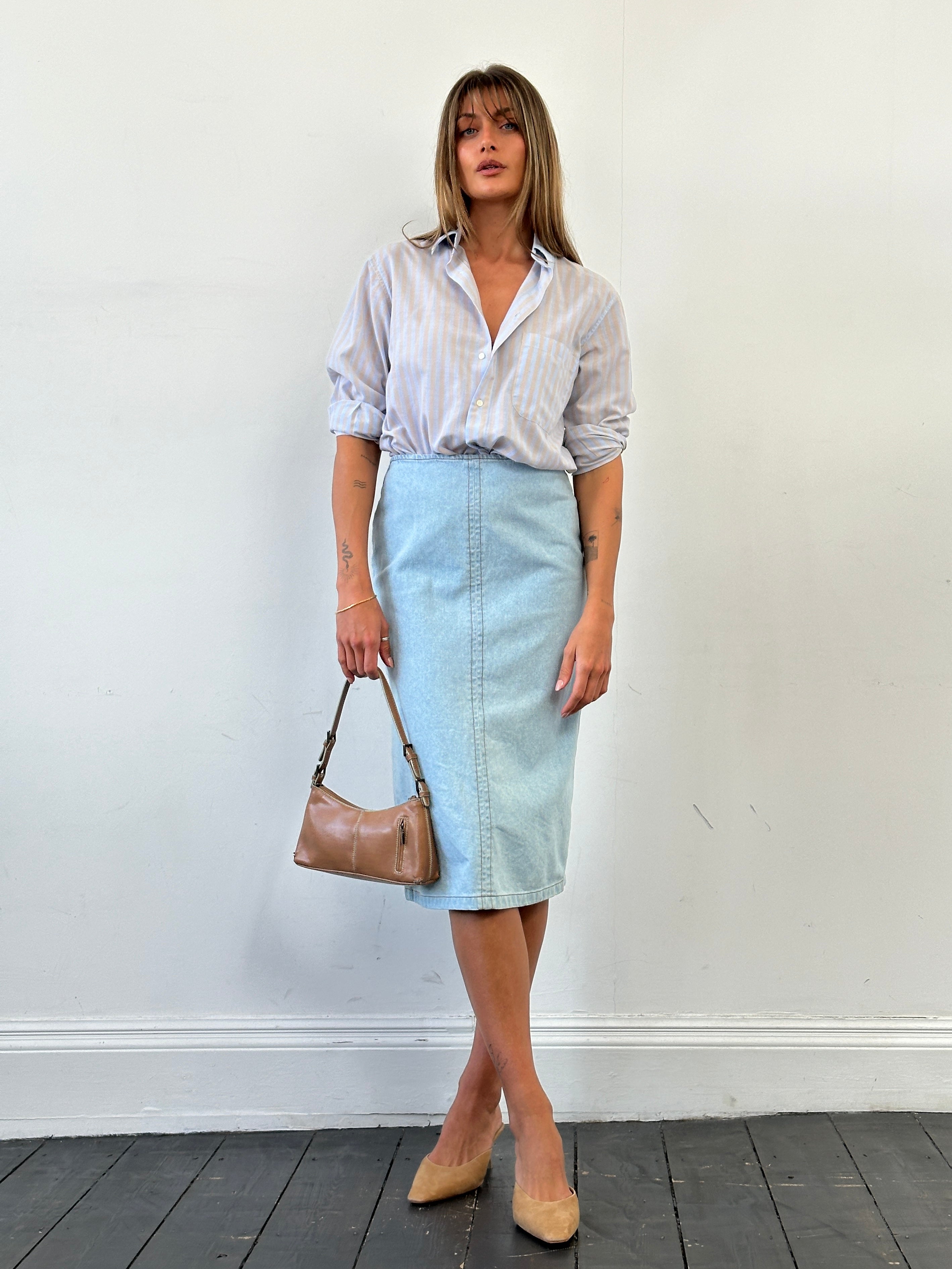 Vintage Stripe Cotton Shirt - M - SYLK