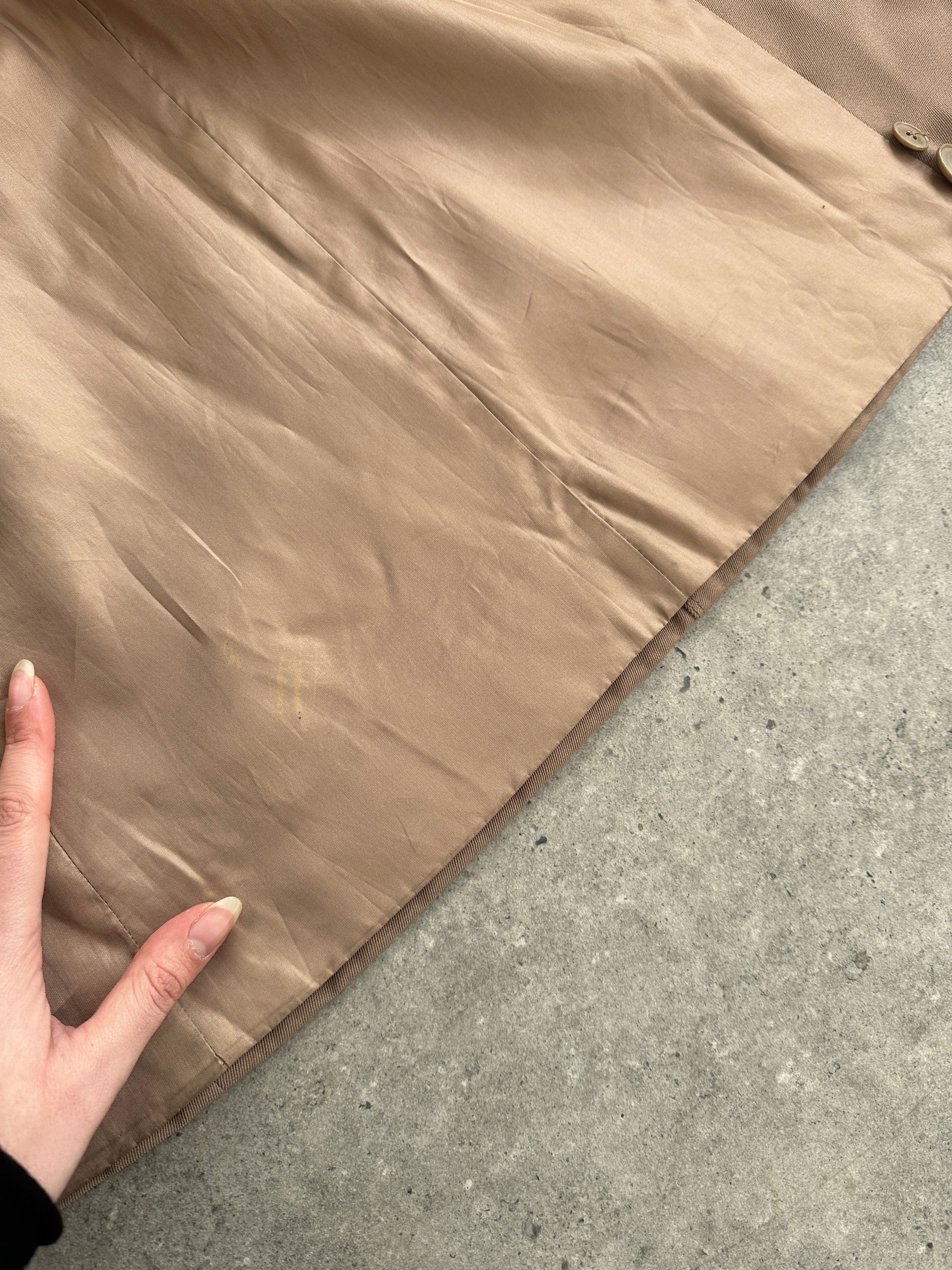 Vintage Pure Virgin Wool Double Breasted Belted Trench Coat - M - SYLK