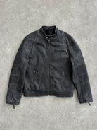Vintage Distressed Leather Moto Jacket - M/L - SYLK