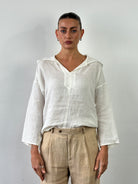Max Mara Pure Linen Hooded Top - S/M - SYLK