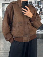 Vintage 90s Leather Bomber Jacket - M/L - SYLK