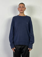 Yves Saint Laurent Pure Cotton Knitted Logo Jumper - L/XL - SYLK