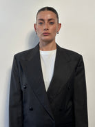Gianni Versace 80s Pure Wool Cropped Double Breasted Blazer - S/M - SYLK