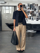 Versace 1990s Pure Ramie Wide Leg Trousers - W34 - SYLK