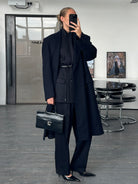 English Vintage 1990s Pure Wool Double Breasted Coat - XL - SYLK