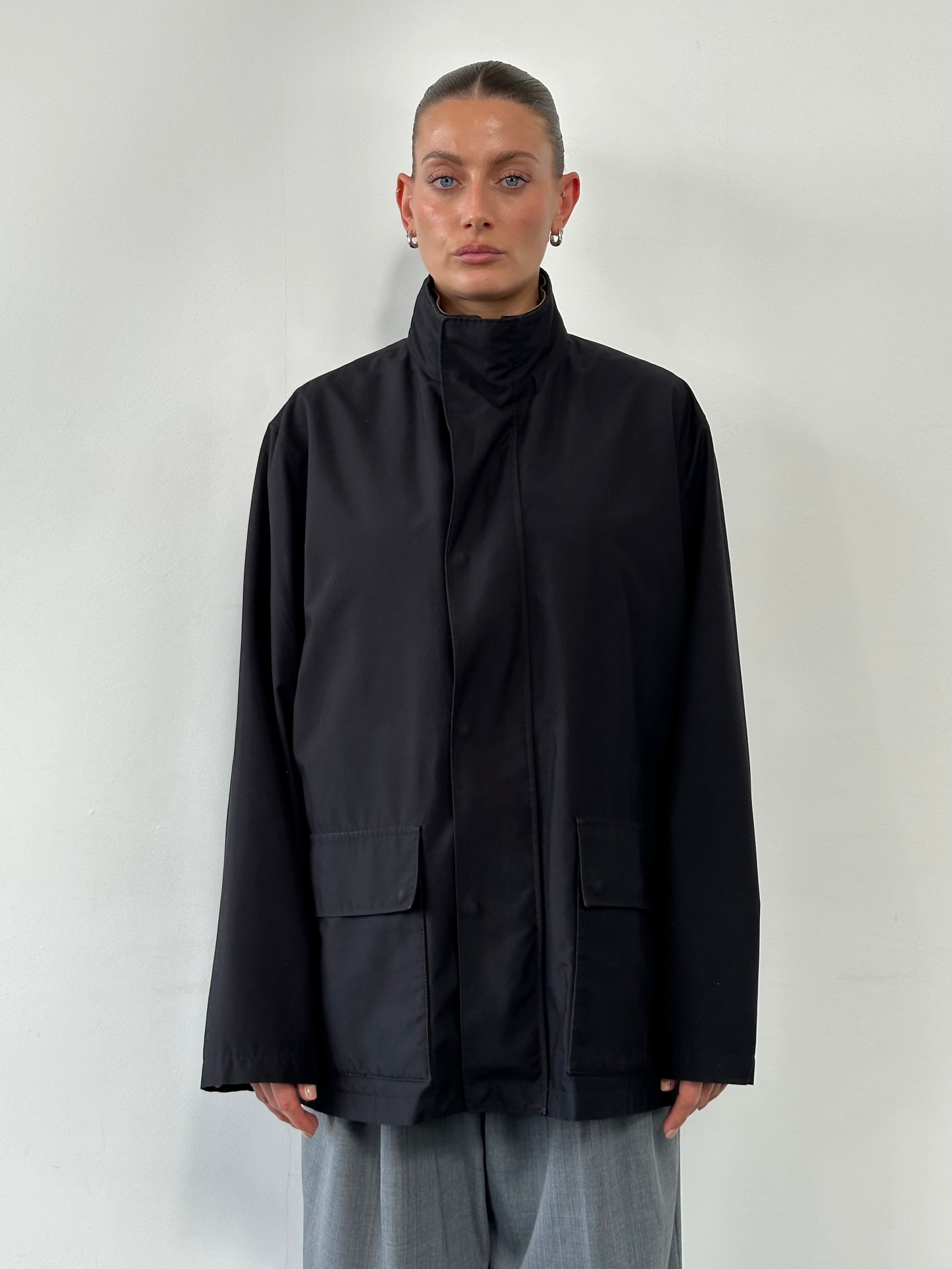 【BEG-CH】LIFE STYLE TAILOR LORO PIANA JACKET1 Johnie Bomber Calfskin Charcoal Chocolate | Outerwear Loro Piana GB
