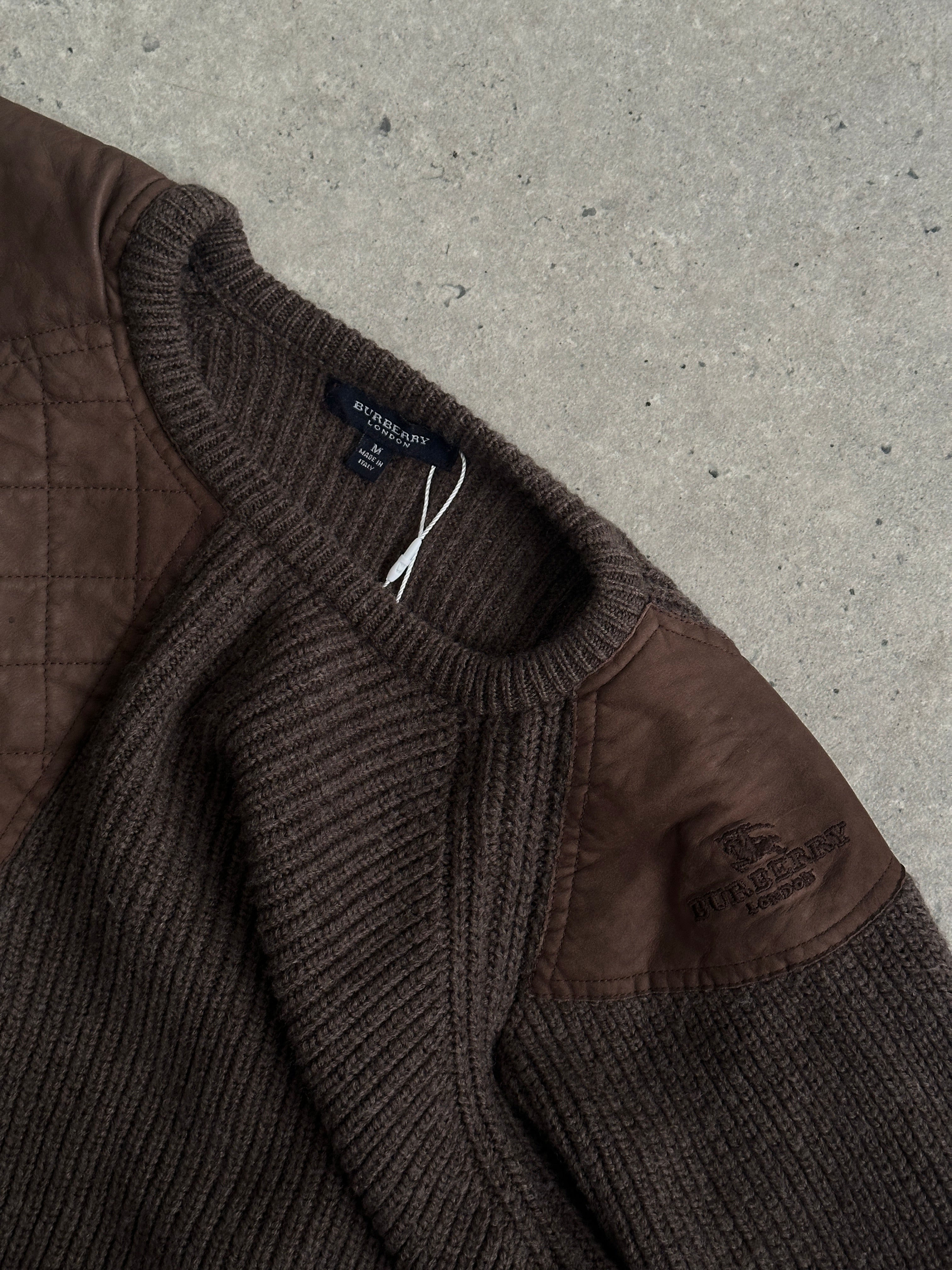 Burberry Pure Wool Patchwork Logo Knitted Jumper - M - SYLK