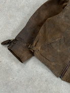 Vintage 1980s Boxy Leather Jacket - XL - SYLK