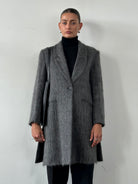 Emporio Armani Fuzzy Wool Mohair Single Breasted Coat - M - SYLK