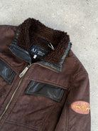Armani Jeans Double Zip Faux Suede Jacket - M/L - SYLK