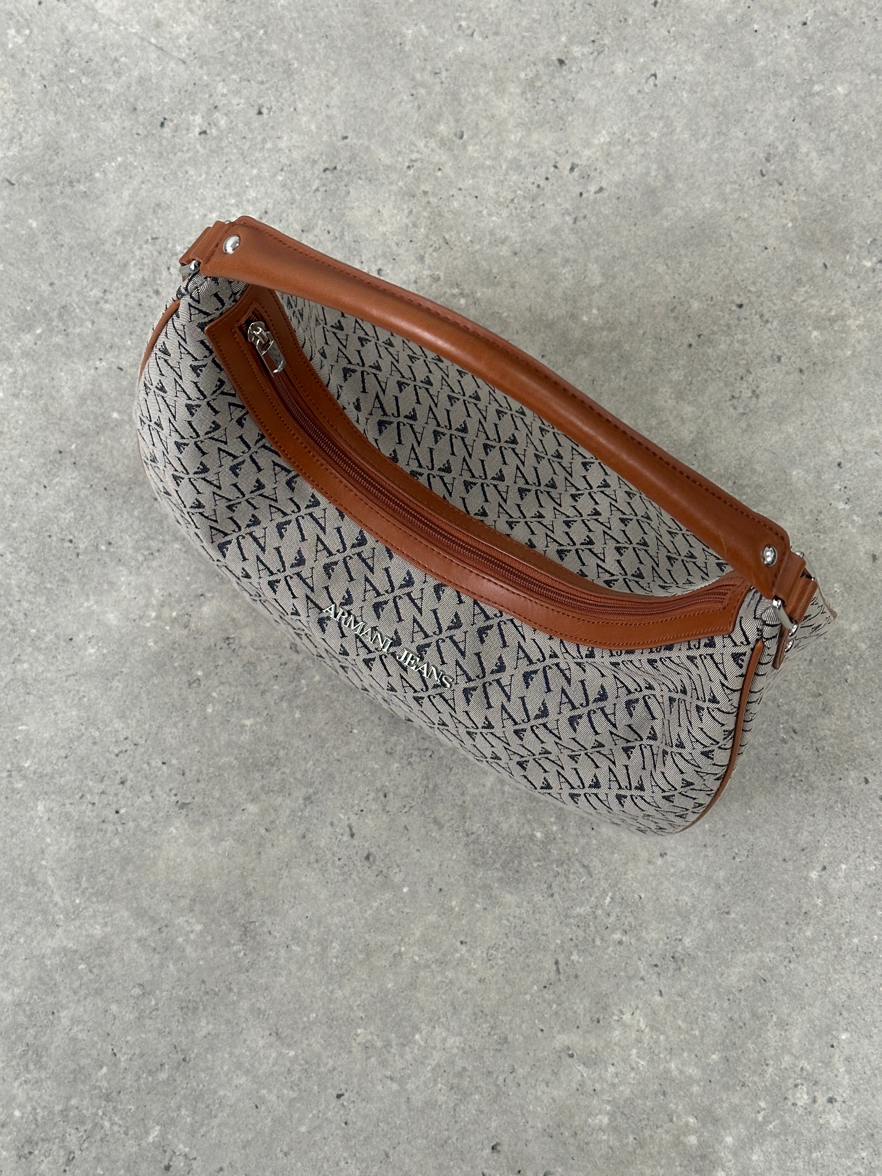 Armani Jeans Monogram Crescent Shoulder Bag - SYLK