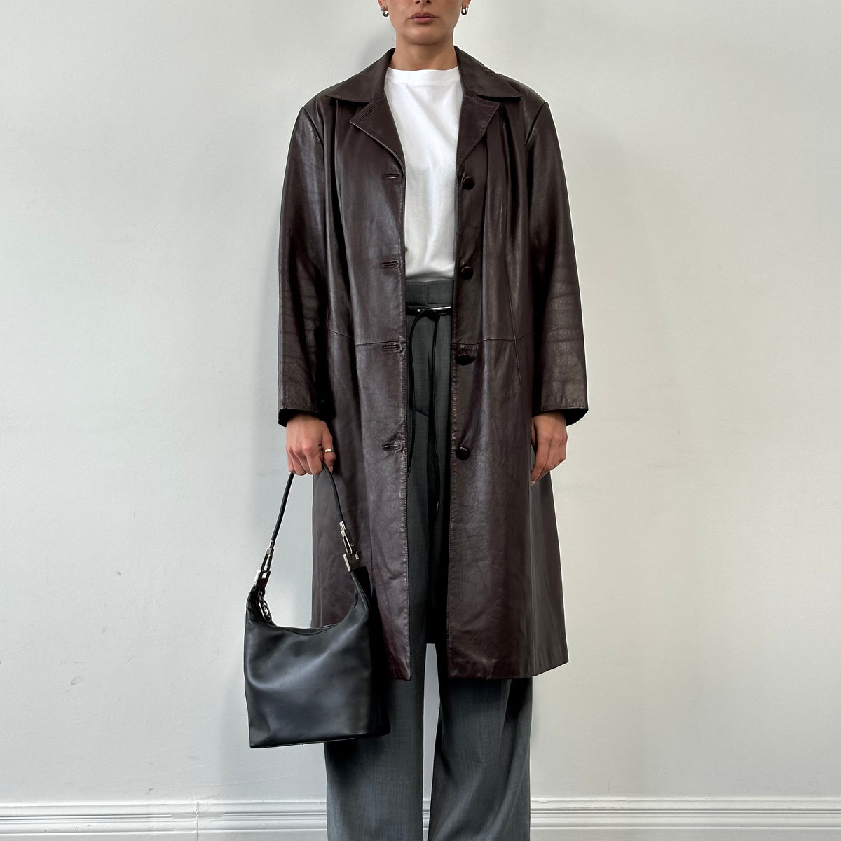 Vintage Leren Trench Coat