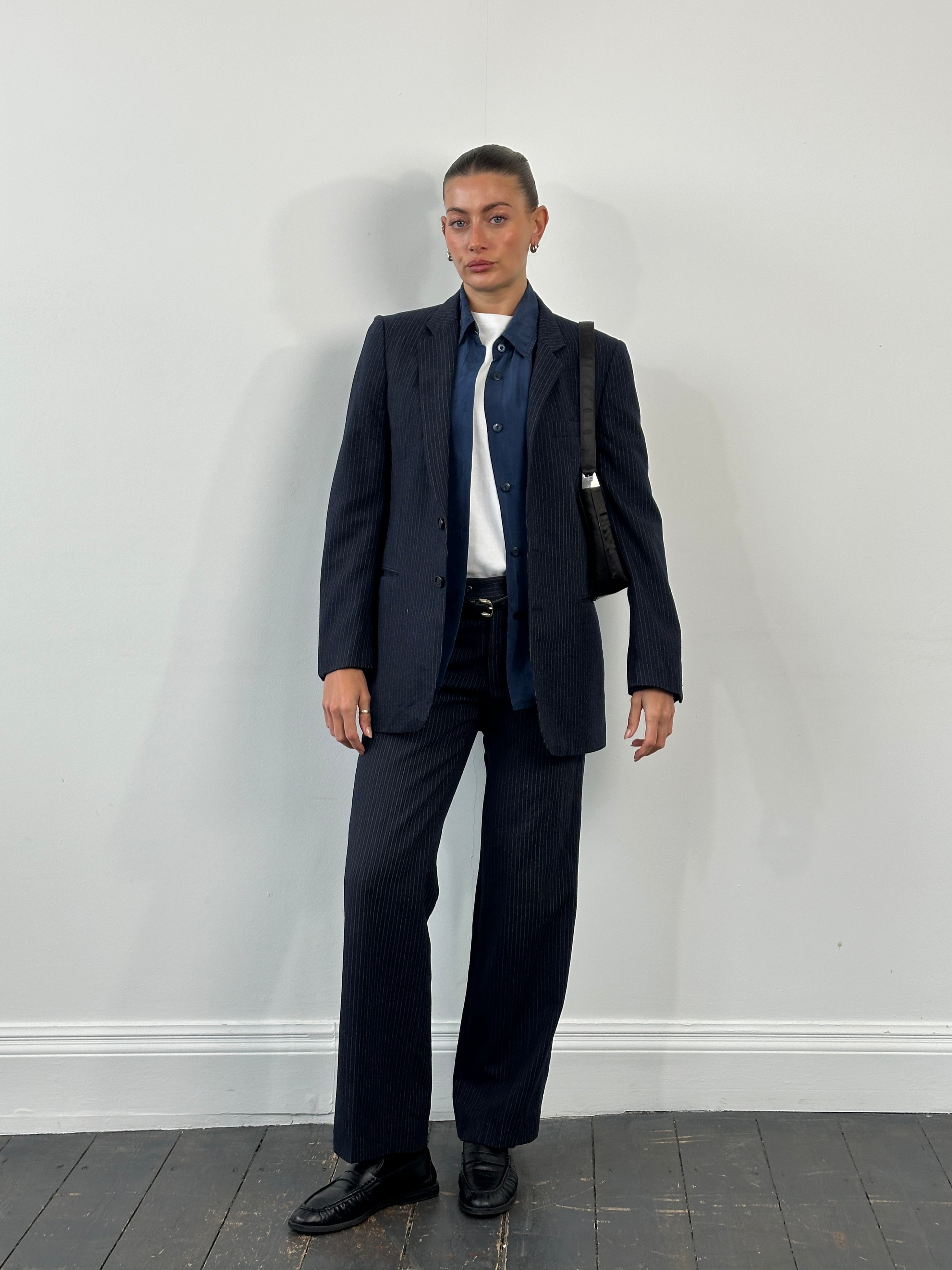 Vintage 1990s Pinstripe Pure Wool Suit - 38R/W28 - SYLK