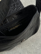 Emporio Armani 1990s Hardware Croc Leather Shoulder Bag - SYLK