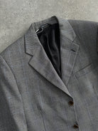 Italian Vintage Wool Check Single Breasted Blazer - 42R/L - SYLK
