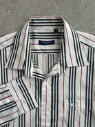 Burberry London 1990s Stripe Pure Cotton Logo Shirt - M/L - SYLK