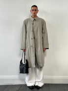 Italian Vintage Concealed Placket Belted Trench Coat - XL - SYLK