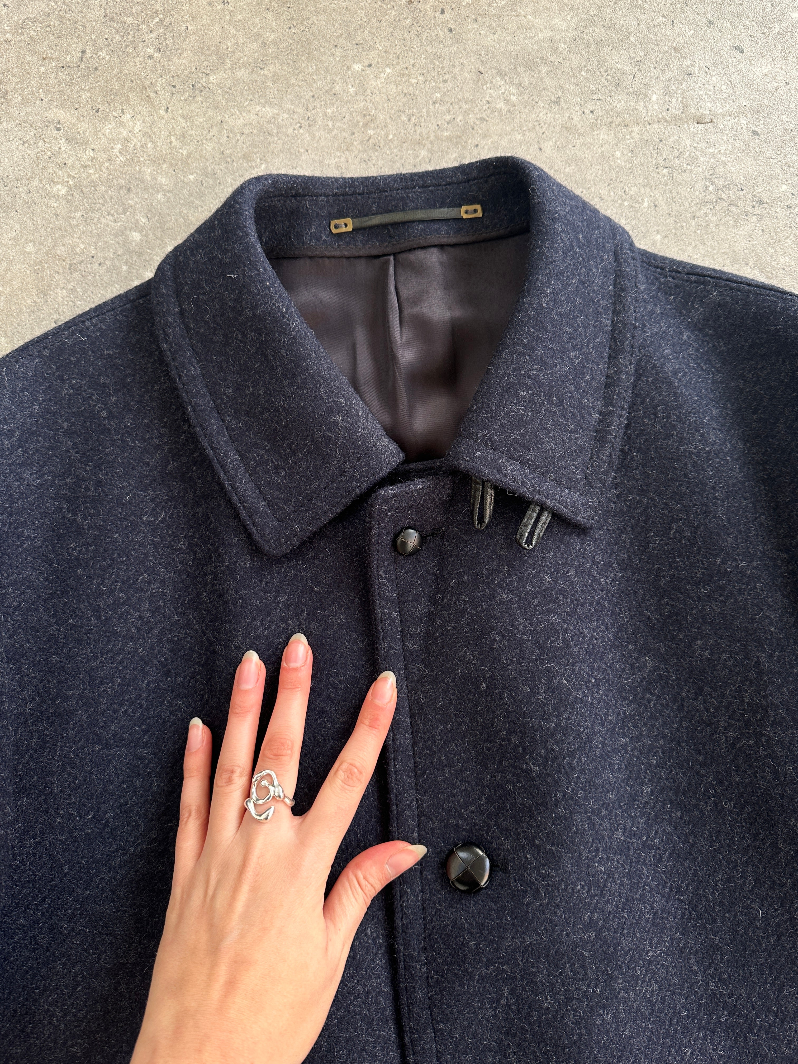 Vintage Pure Wool Single Breasted Concealed Placket Coat - XL/XXL - SYLK