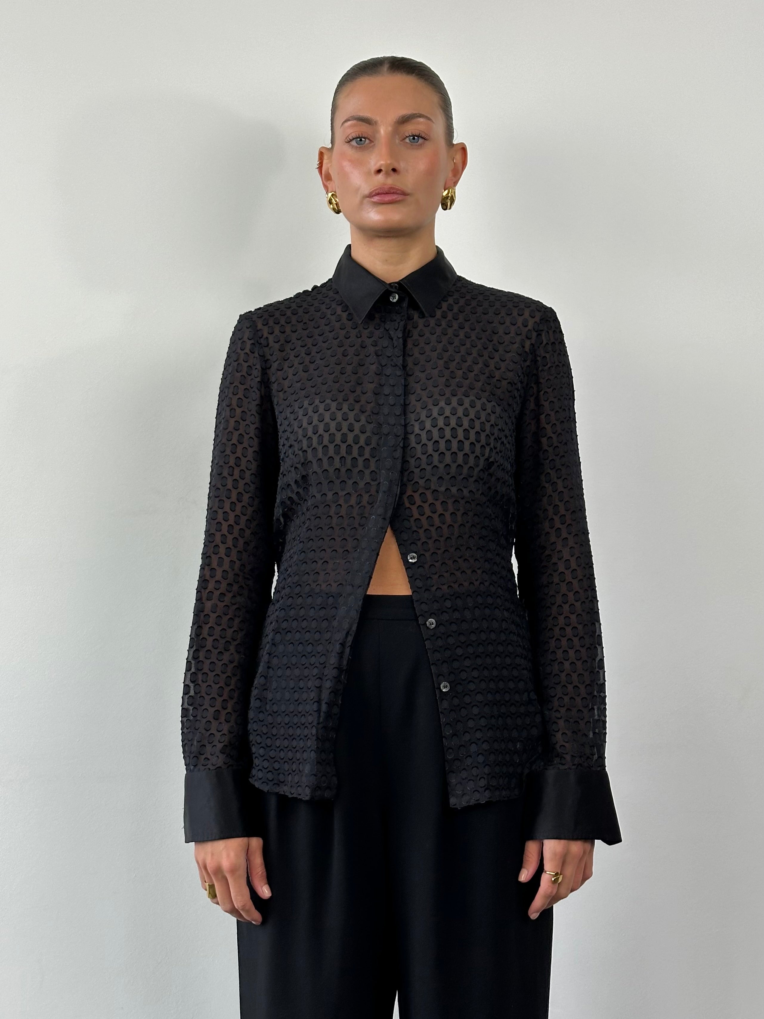 Dolce & Gabbana D&G Silk Sheer Print Shirt - S/M - SYLK