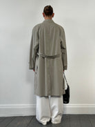 Italian Vintage Concealed Placket Belted Trench Coat - XL - SYLK